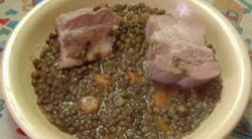 Photo recette Lentilles et poitrine demi-sel