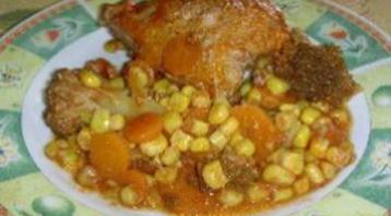 Photo recette Poulet et ses légumes, sauce rouge