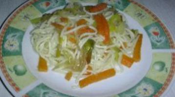Photo recette Spaghetti aux poireaux et carottes